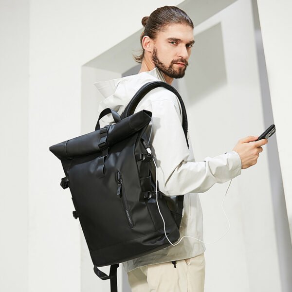 Heroic Knight Waterproof Roll-Top Backpack | USB Laptop Bag 11 | PLANETKRON Heroic Knight waterproof roll top backpack with USB charging and laptop compartment