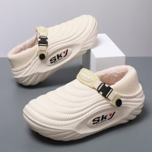 Home 13 Men’s Cotton Slippers Winter | Thick Sole Height-Increasing Fleece-Lined Indoor Slippers