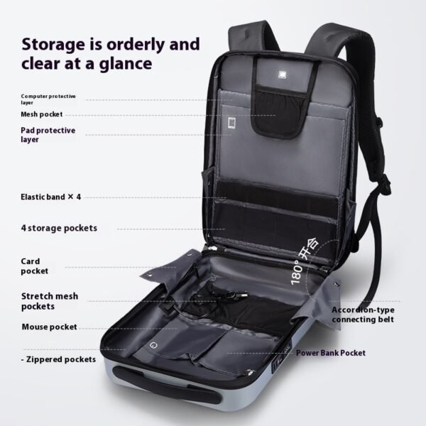 durable hard shell backpack laptop compartment travel bag