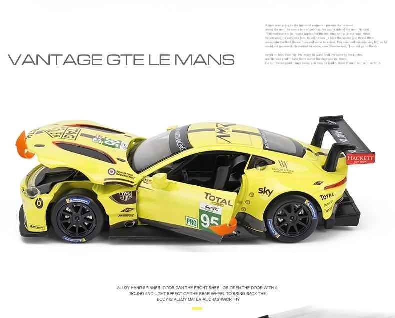 1:32 Aston Martin GTE Track Racing Car Diecast Metal Model Toy