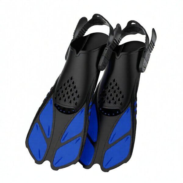 Adjustable Snorkel Fins for Men & Women – Open Heel Silicone Swimming & Diving Fins (Portable Travel Size) 19 | PLANETKRON short blade fins for efficient swimming and snorkeling