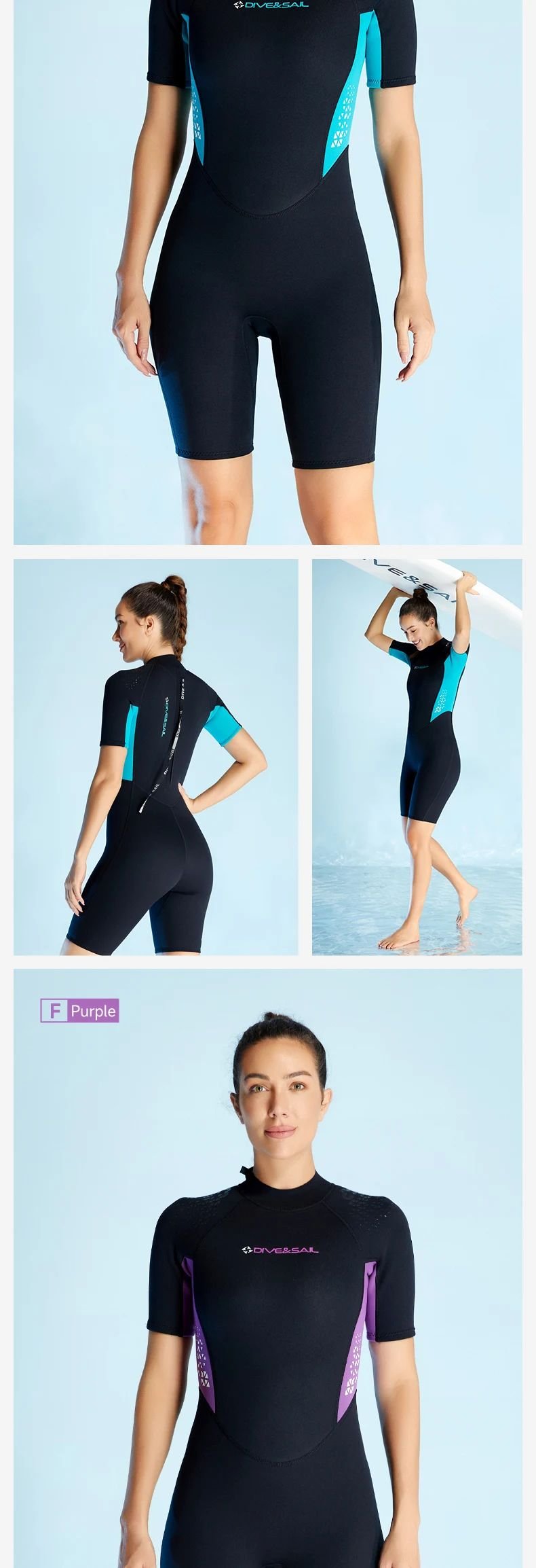 DIVE&SAIL 3mm Short Sleeve Neoprene Wetsuit