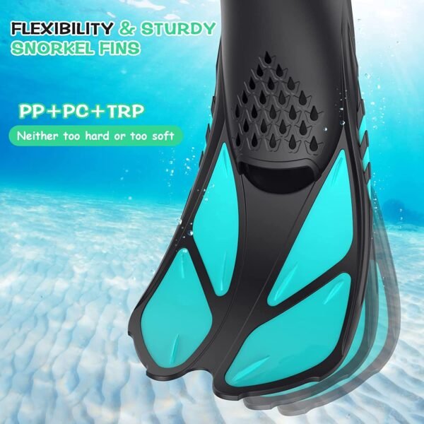 Adjustable Snorkel Fins for Men & Women – Open Heel Silicone Swimming & Diving Fins (Portable Travel Size) 20 | PLANETKRON quick fit adjustable swim fins comfortable silicone material