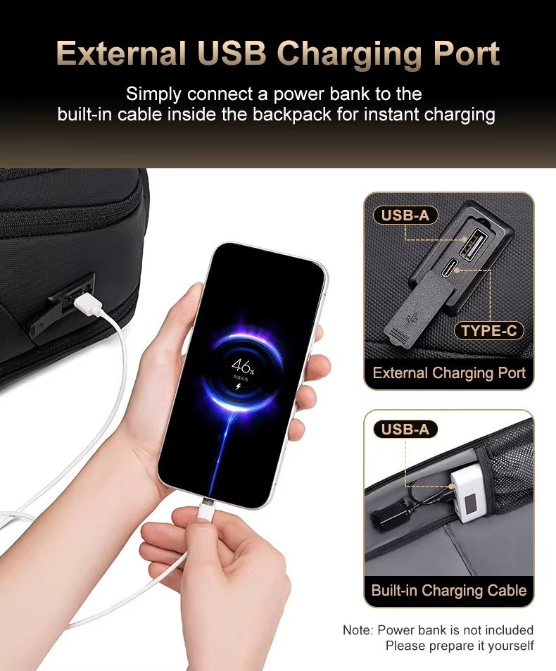 FENRUIEN Denim Business Laptop Backpack Large Capacity