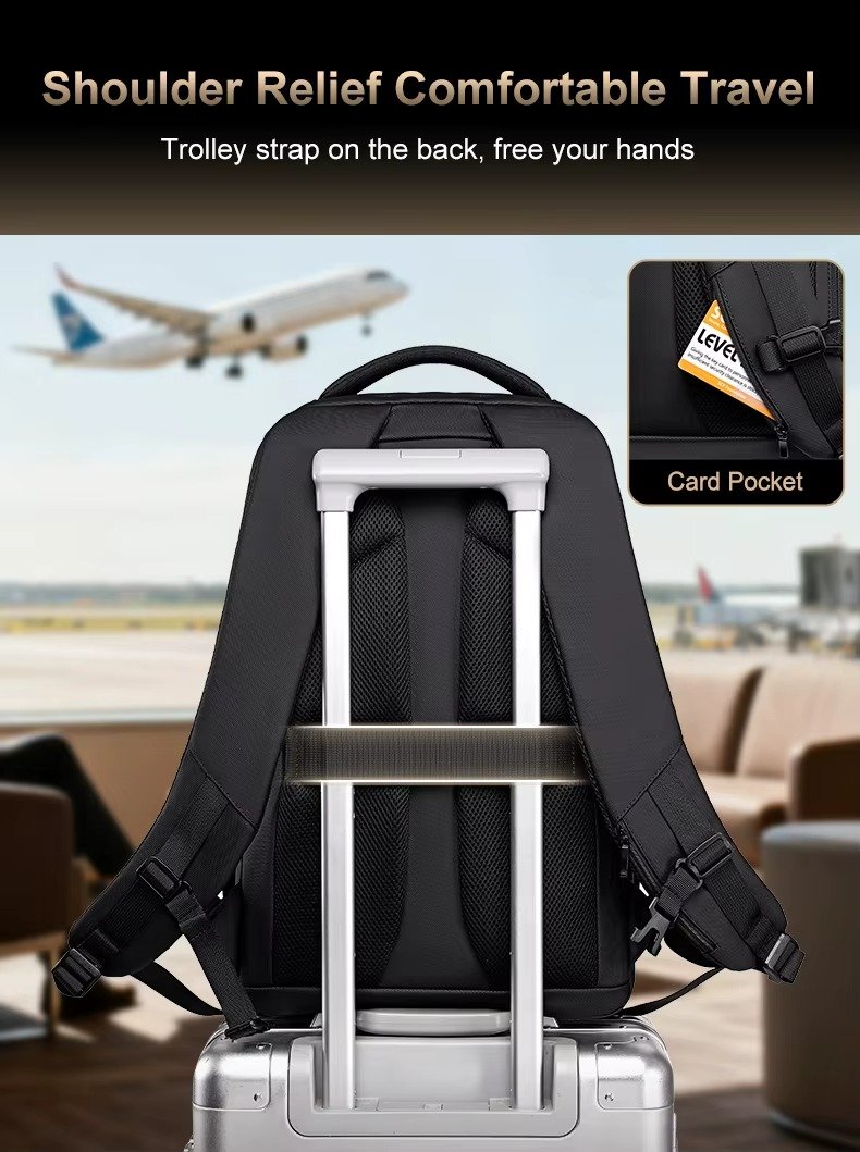 FENRUIEN Denim Business Laptop Backpack Large Capacity