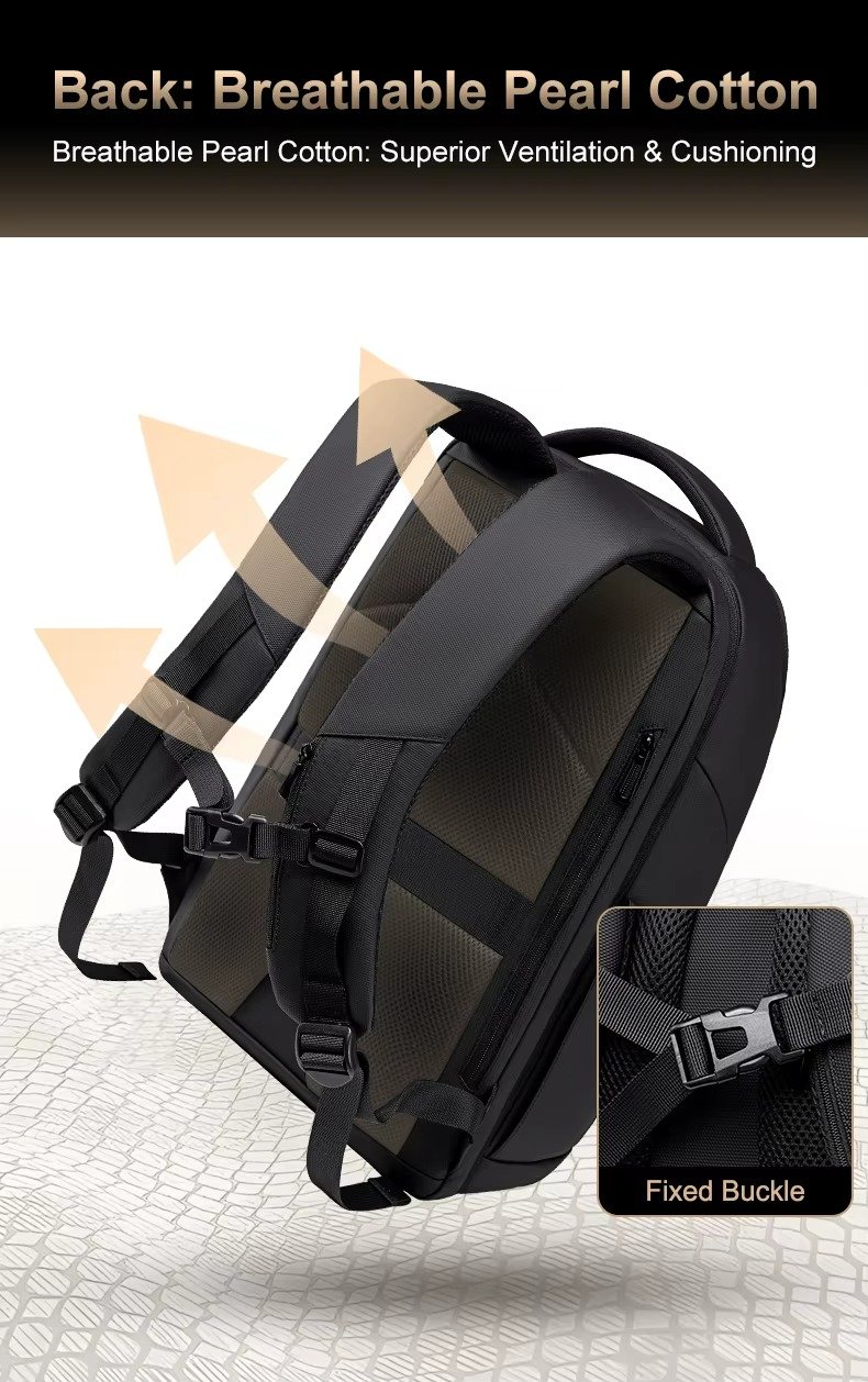 FENRUIEN Denim Business Laptop Backpack Large Capacity