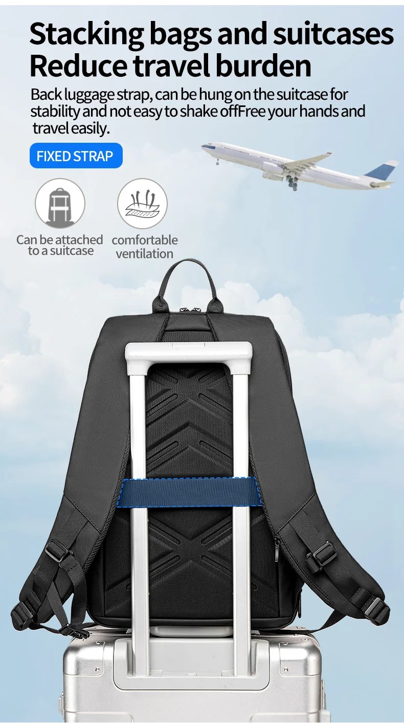 FENRUIEN USB Charging Waterproof College Backpack