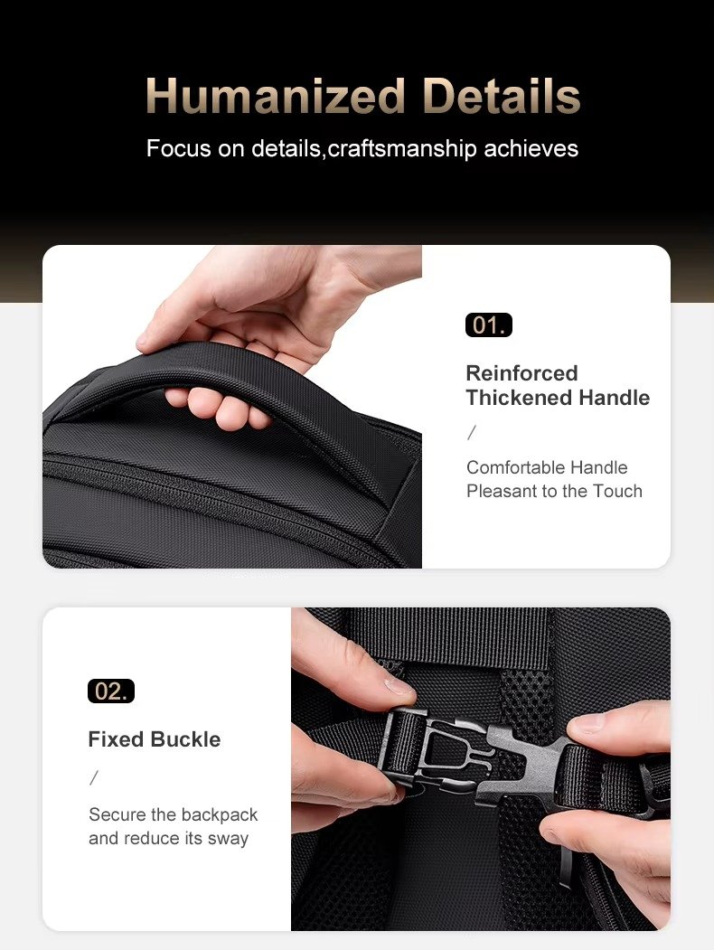 FENRUIEN Denim Business Laptop Backpack Large Capacity