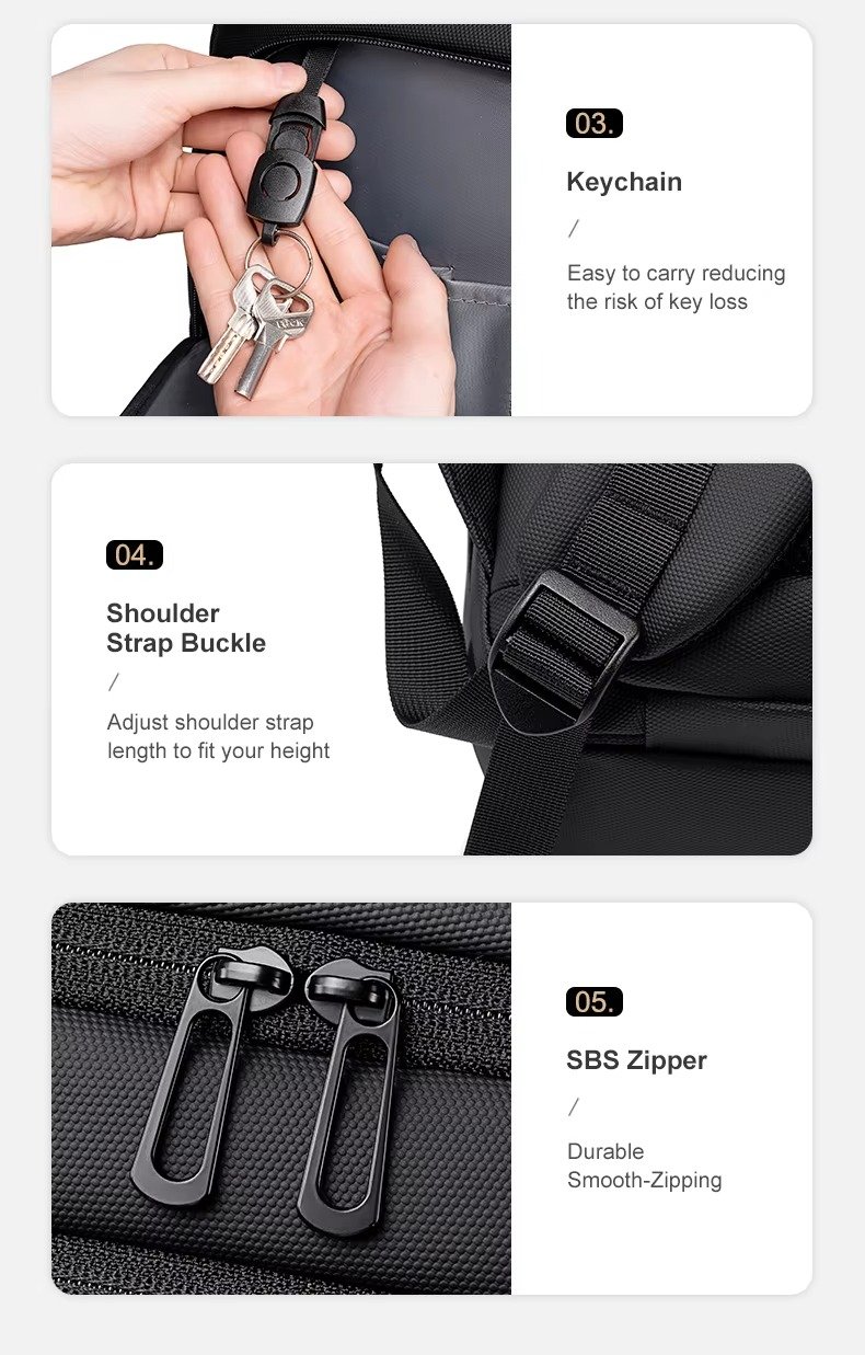 FENRUIEN Denim Business Laptop Backpack Large Capacity