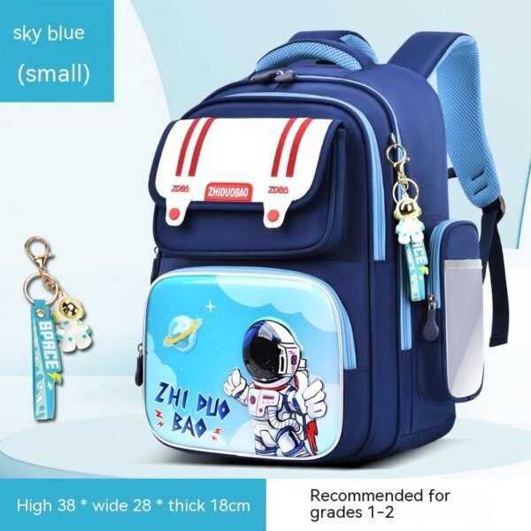 Astronaut Cartoon Kids School Backpack – Lightweight Spine Protection Bag for Boys & Girls (Large Capacity) 28 | PLANETKRON lightweight school backpack kids comfortable padded straps