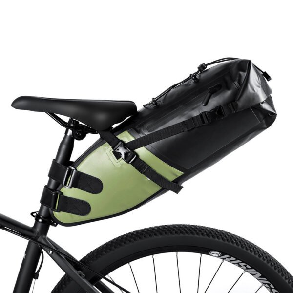 NEWBOLER 13L waterproof bicycle saddle bag with large capacity storage. Ideal for long-distance cycling, MTB, road bikes & bikepacking travel. 38 | PLANETKRON NEWBOLER Waterproof 13L Bike Saddle Tail Bag