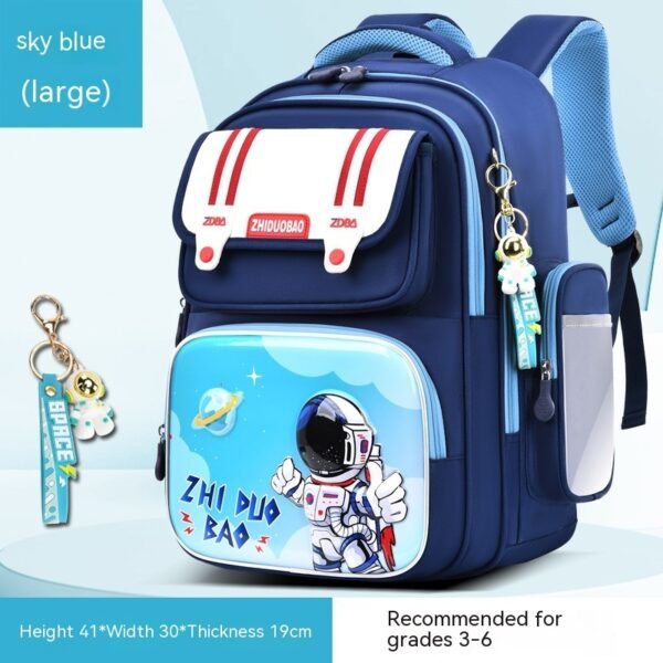 Astronaut Cartoon Kids School Backpack – Lightweight Spine Protection Bag for Boys & Girls (Large Capacity) 30 | PLANETKRON kids astronaut backpack large capacity elementary school bag