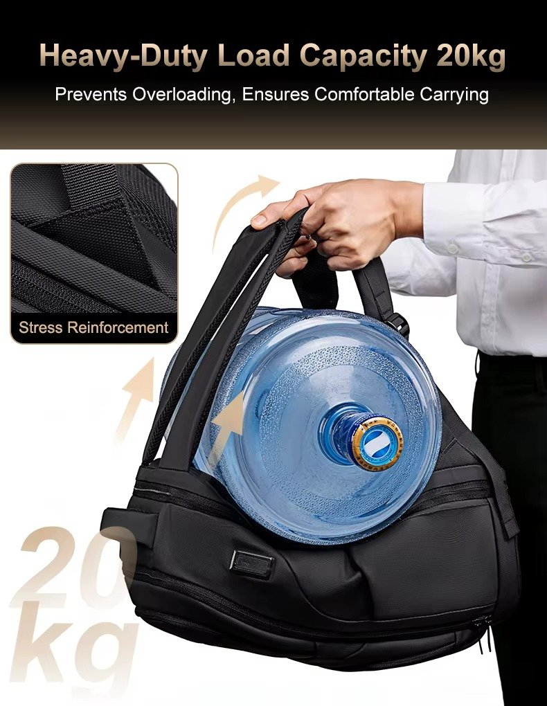 FENRUIEN Denim Business Laptop Backpack Large Capacity