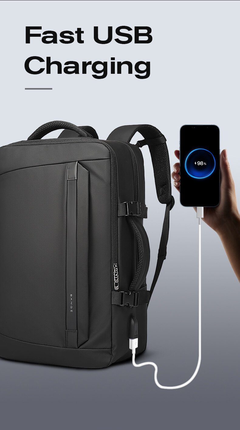 BANGE 40L Expandable Anti-Theft Laptop Backpack with USB Charging Port – Waterproof Travel School Bag for Men 27 BANGE 40L Anti-Theft USB Charging Laptop Backpack