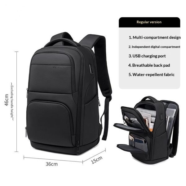 fenruien business travel backpack with multiple compartments
