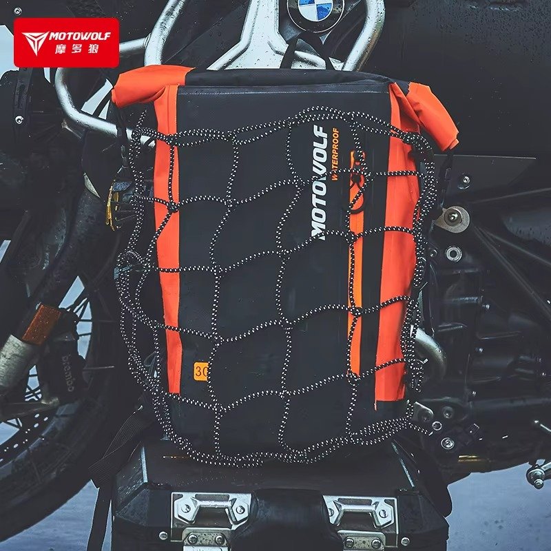 MOTOWOLF Waterproof Motorcycle Helmet Backpack – Multi-Purpose Large Capacity PVC Travel Shoulder Bag with Helmet Net Storage 3 MOTOWOLF Waterproof Motorcycle Helmet Backpack