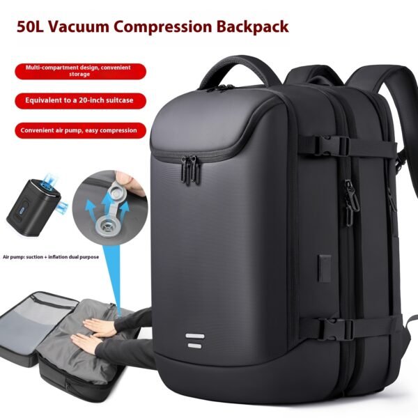Tangcool Vacuum Compression Backpack for Men – Expandable Travel Laptop Bag, Large Capacity Business Backpack 26 | PLANETKRON casual travel backpack compression design