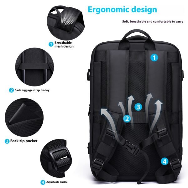 Tangcool Vacuum Compression Backpack for Men – Expandable Travel Laptop Bag, Large Capacity Business Backpack 25 | PLANETKRON tangcool waterproof laptop backpack men