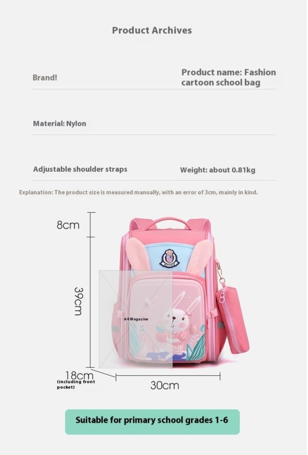 preschool backpack rabbit cartoon children school bag