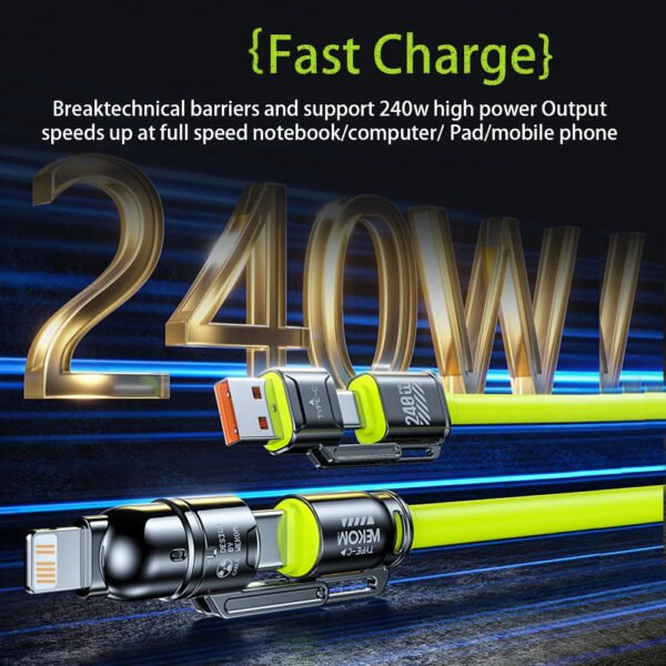 4-in-1 Fast Charging Cable – USB-A/Type-C to Lightning & Micro USB Multi Charging Cord (High Power Quick Charge) 26 | PLANETKRON high power multi charging cable fast charge 4 in 1 cord