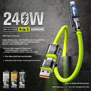 compact portable 4 in 1 charging cable travel use