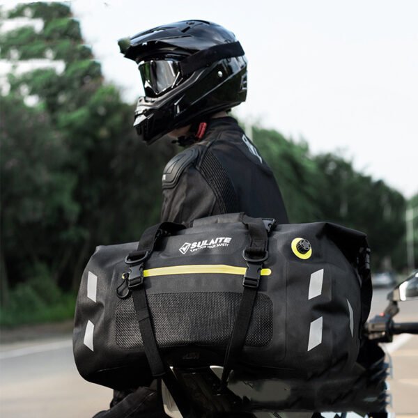 SULAITE 50L Waterproof Motorcycle Tail Bag – PVC Motor Saddle Luggage, High Capacity Travel Bag for Bikes 15 | PLANETKRON bike tail bag waterproof