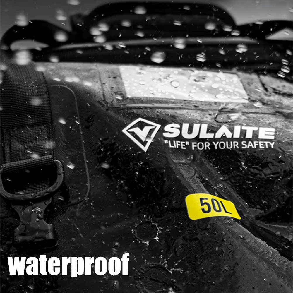 50L waterproof motorcycle tail bag PVC saddle luggage for travel