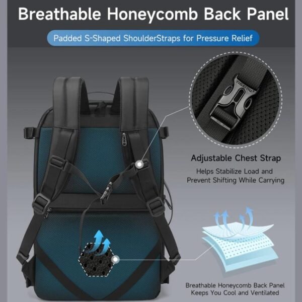 smart travel backpack vacuum compression system space saving