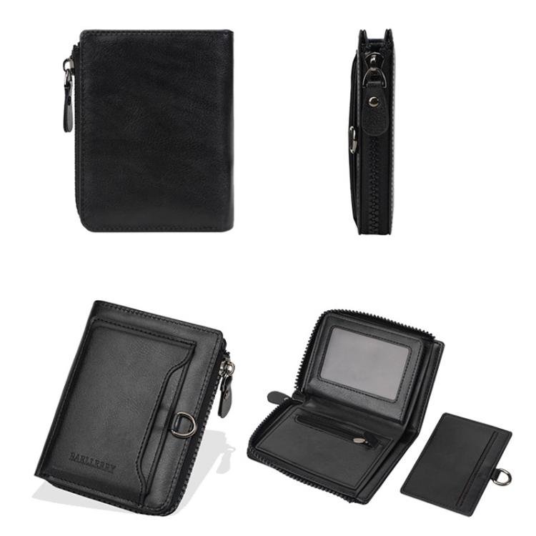 Baellerry D5124 Men Compact Wallet – Vintage Waxed Leather Card Holder with Zipper Coin Pocket 7 | PLANETKRON Baellerry D5124 Men Compact Wallet – Vintage Waxed Leather Card Holder with Zipper Coin Pocket - Image 7