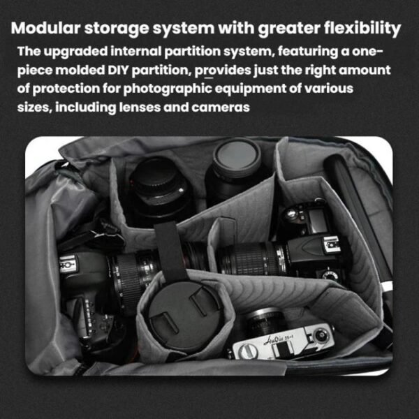 bange xj325 camera bag holds two cameras and lenses
