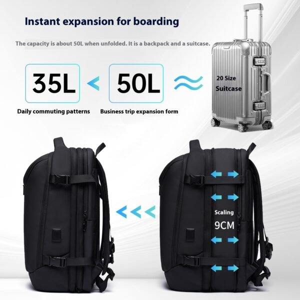 Tangcool Vacuum Compression Backpack for Men – Expandable Travel Laptop Bag, Large Capacity Business Backpack 22 | PLANETKRON multifunction backpack men travel office