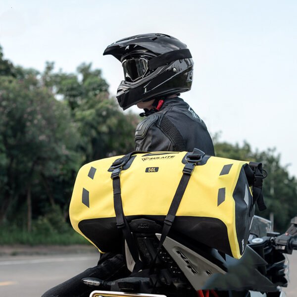 SULAITE 50L Waterproof Motorcycle Tail Bag – PVC Motor Saddle Luggage, High Capacity Travel Bag for Bikes 16 | PLANETKRON motorcycle travel bag