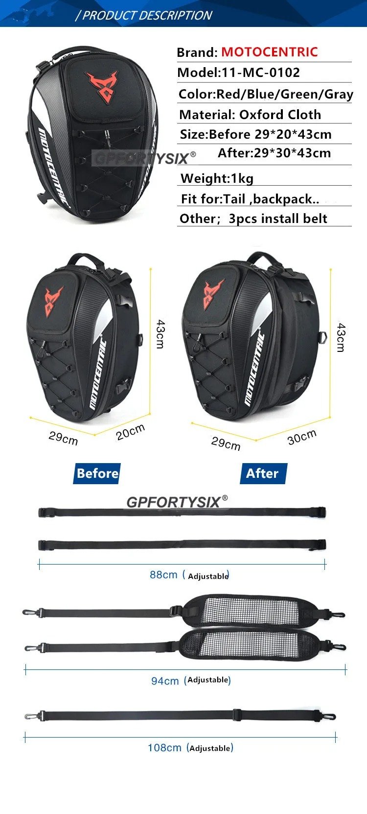 motorcycle travel bag