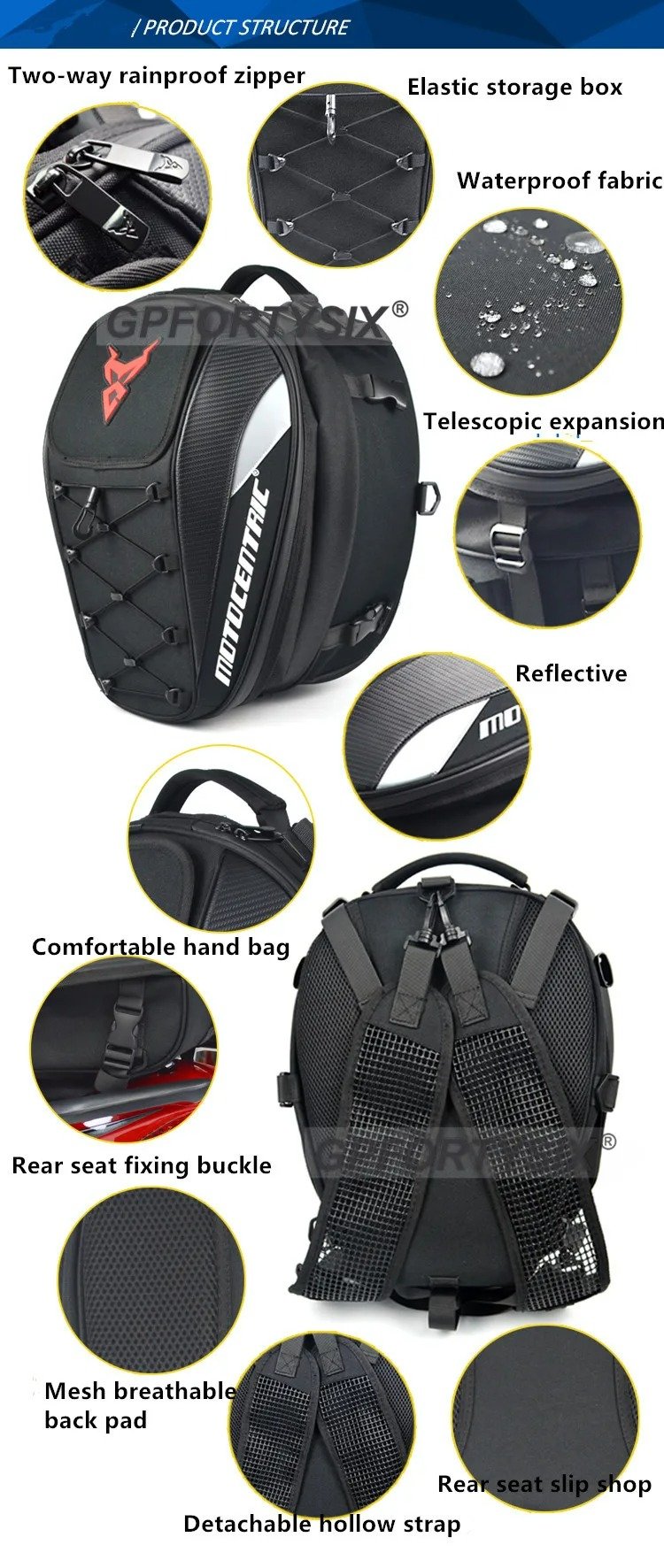 rear seat motorcycle bag