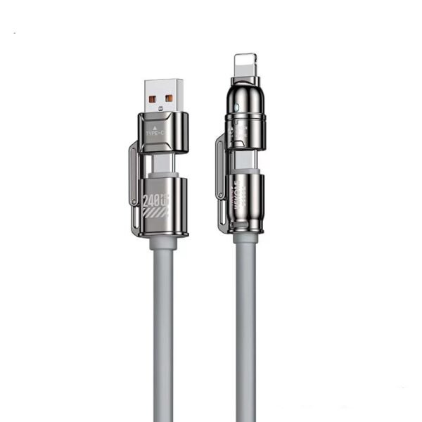4-in-1 Fast Charging Cable – USB-A/Type-C to Lightning & Micro USB Multi Charging Cord (High Power Quick Charge) 33 | PLANETKRON fast charging data cable for iphone samsung lg moto